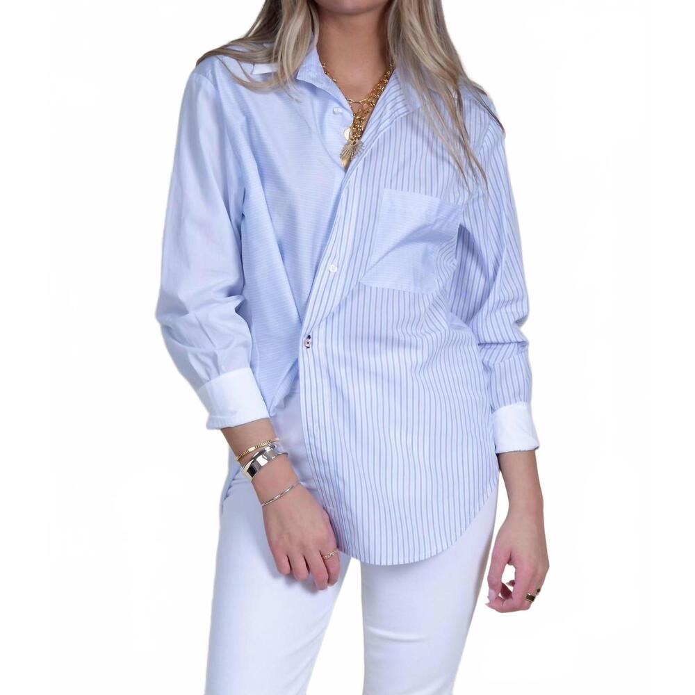 NEW CISSA core stripe scrappy shirt in blue